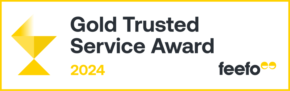 Gold Trusted Service Award 2024 from Feefo
