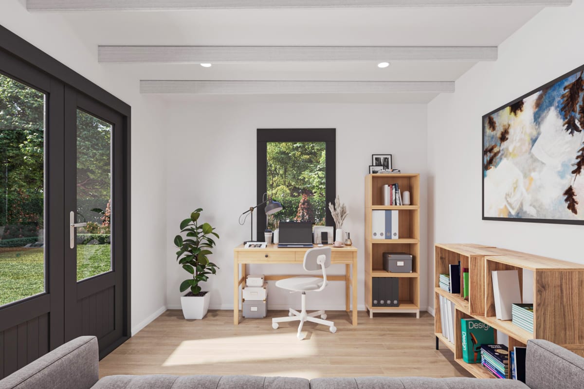 Home office inside a summer house