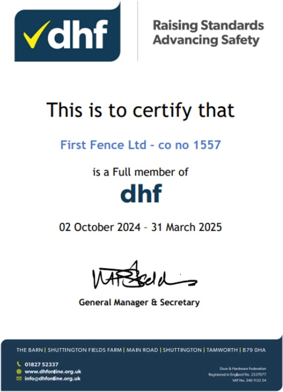 DHF Certificate