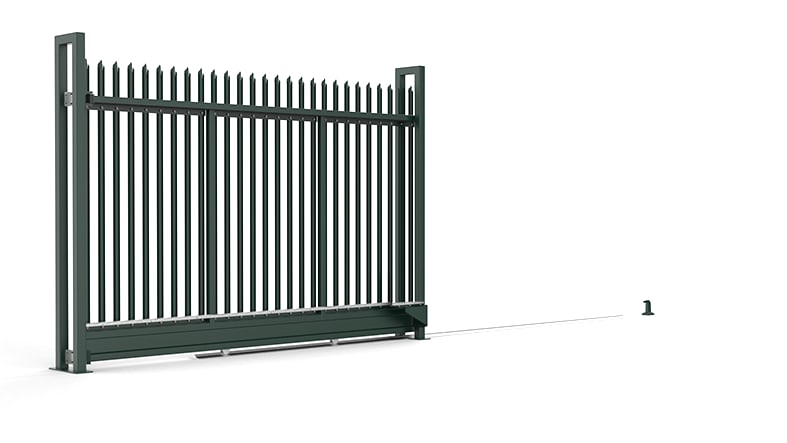 Palisade cantilever tracked gate