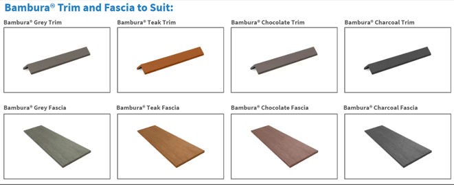 Bambura composite decking trim and fascia