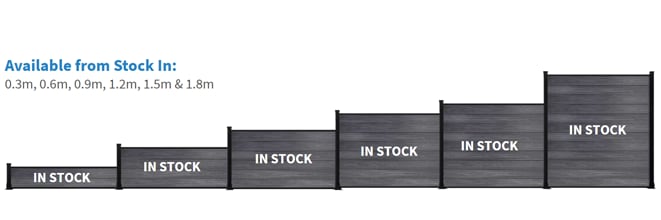 Sizes of composite fencing