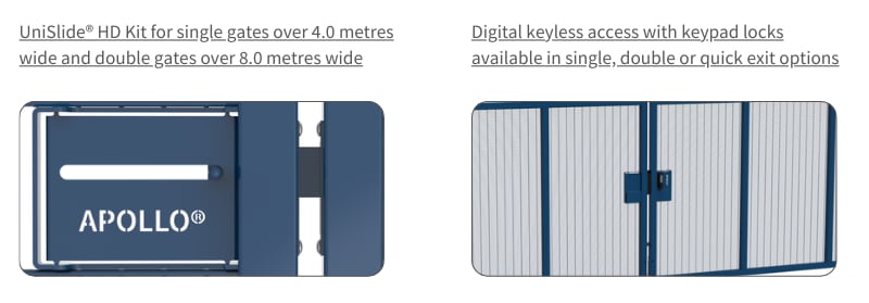 Sliding locks for mesh gates