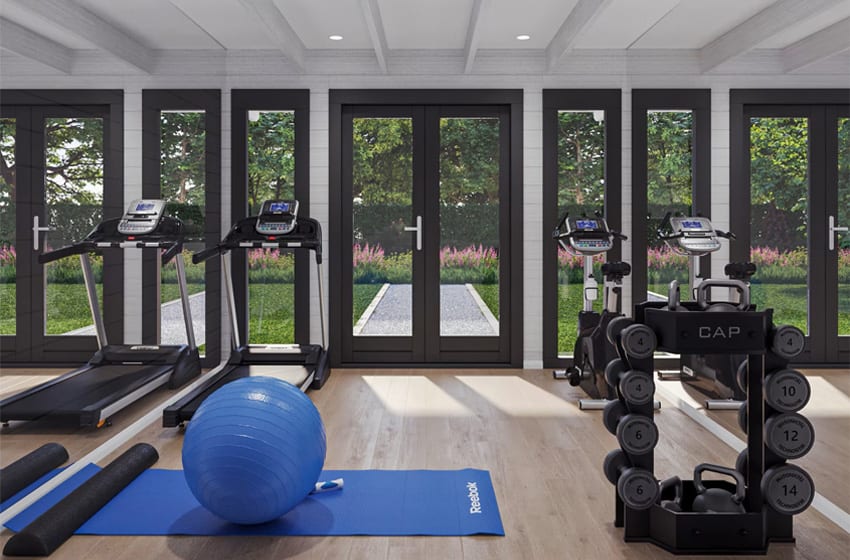 A summer House being used as a gym