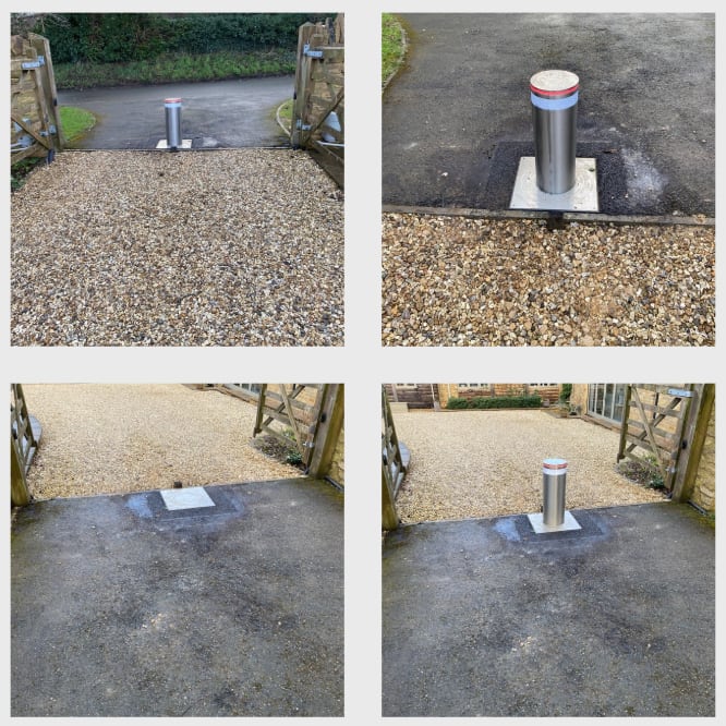 Hydraulic bollard installed at a residential property