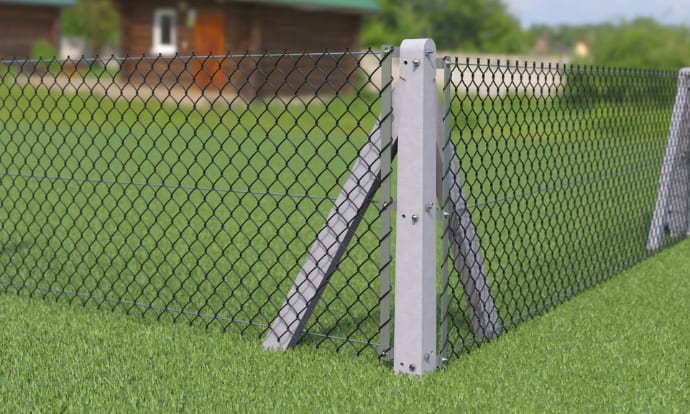 Chain link with concrete posts