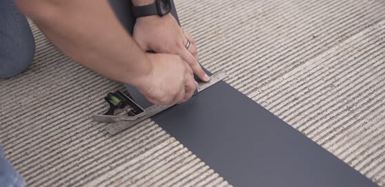 Step 1 showing how to measure and cut the privacy strips