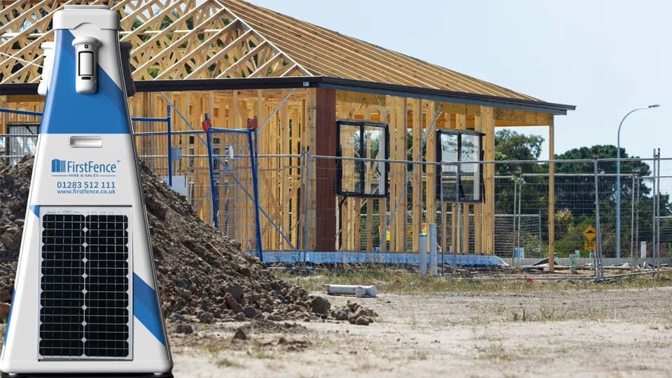 Construction site with a First Fence Perimeter Intrusion Detection System