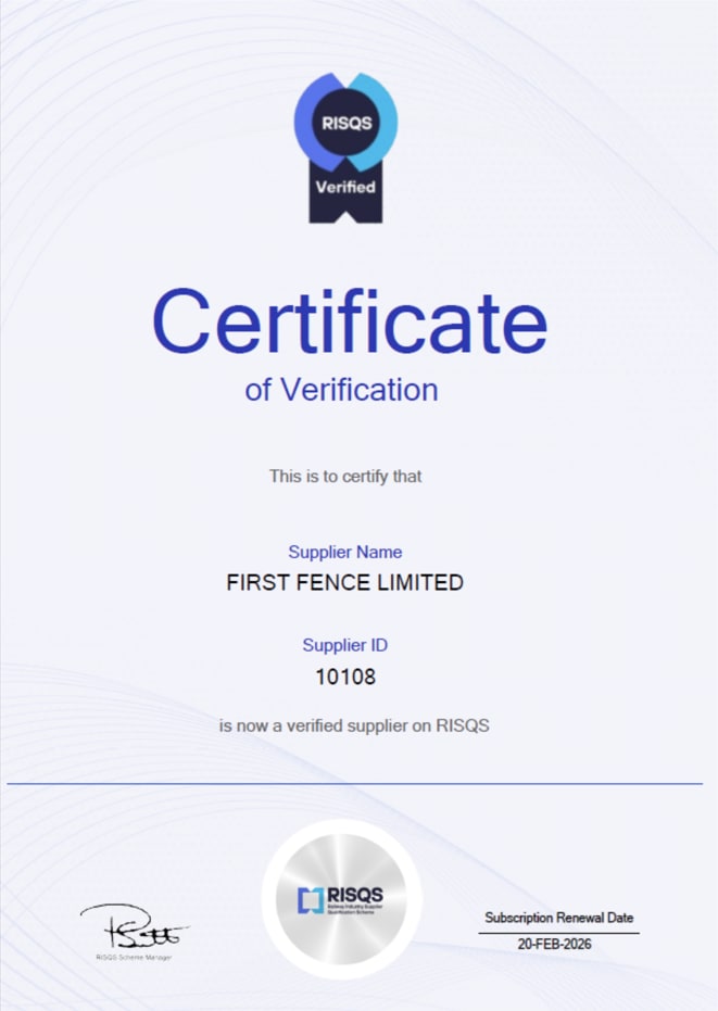 RISQS certificate
