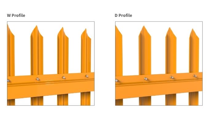 W and D profile palisade pales
