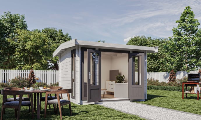 A summer house installed in a garden