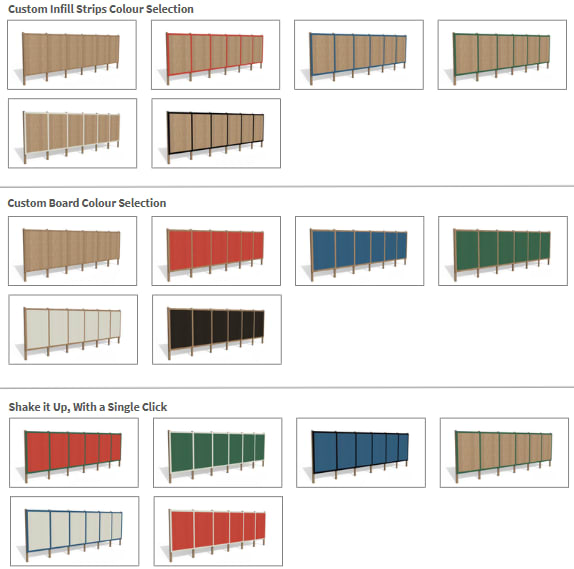 Colour swatches of timber hoarding