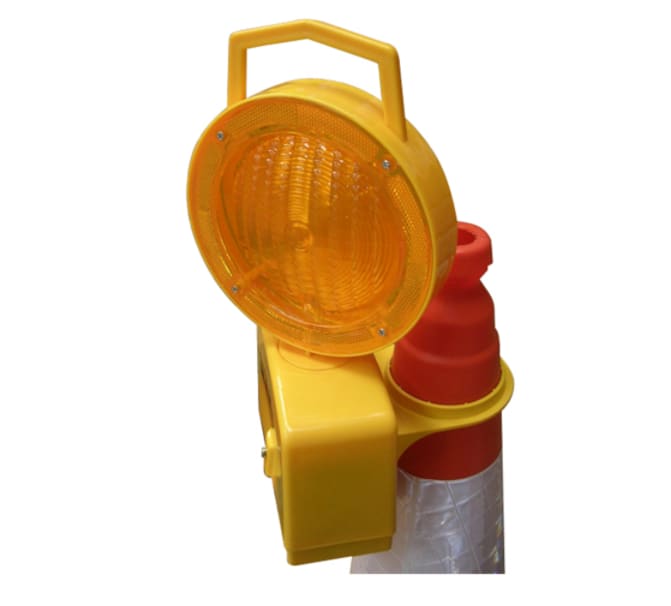 Light attached to a traffic cone