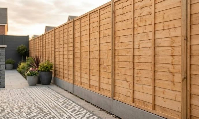 Timber fencing in a back garden