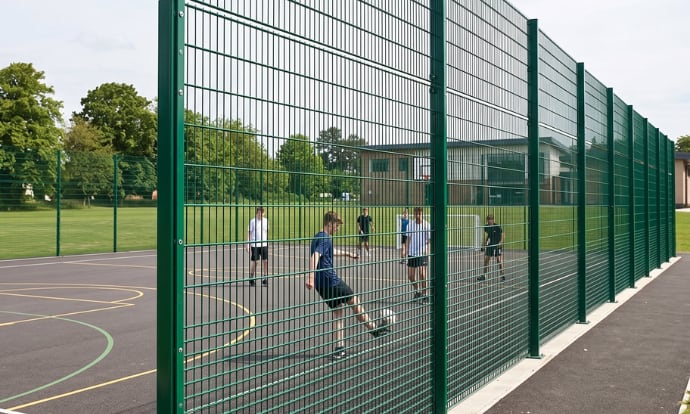 Rebound mesh fencing installed at a sports pitch