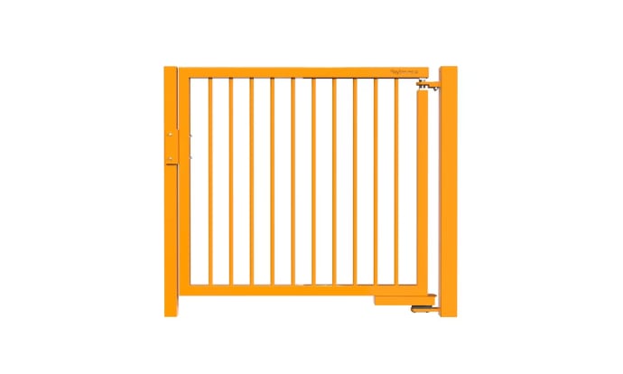 Safety gate in a yellow finish