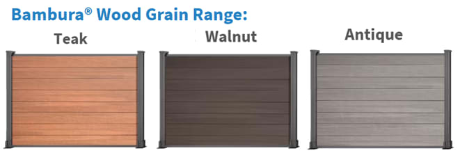 Bambura composite wood grain fencing range