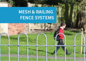 A child walking to School past some bow top railings 