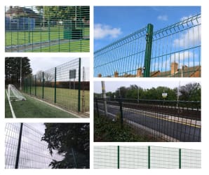 Several images of mesh fencing