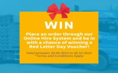 Hire instead of buying - and get a chance to win Red Letter Day Vouchers!
