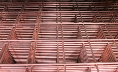 Bright Copper Washed Wire Mesh Panels