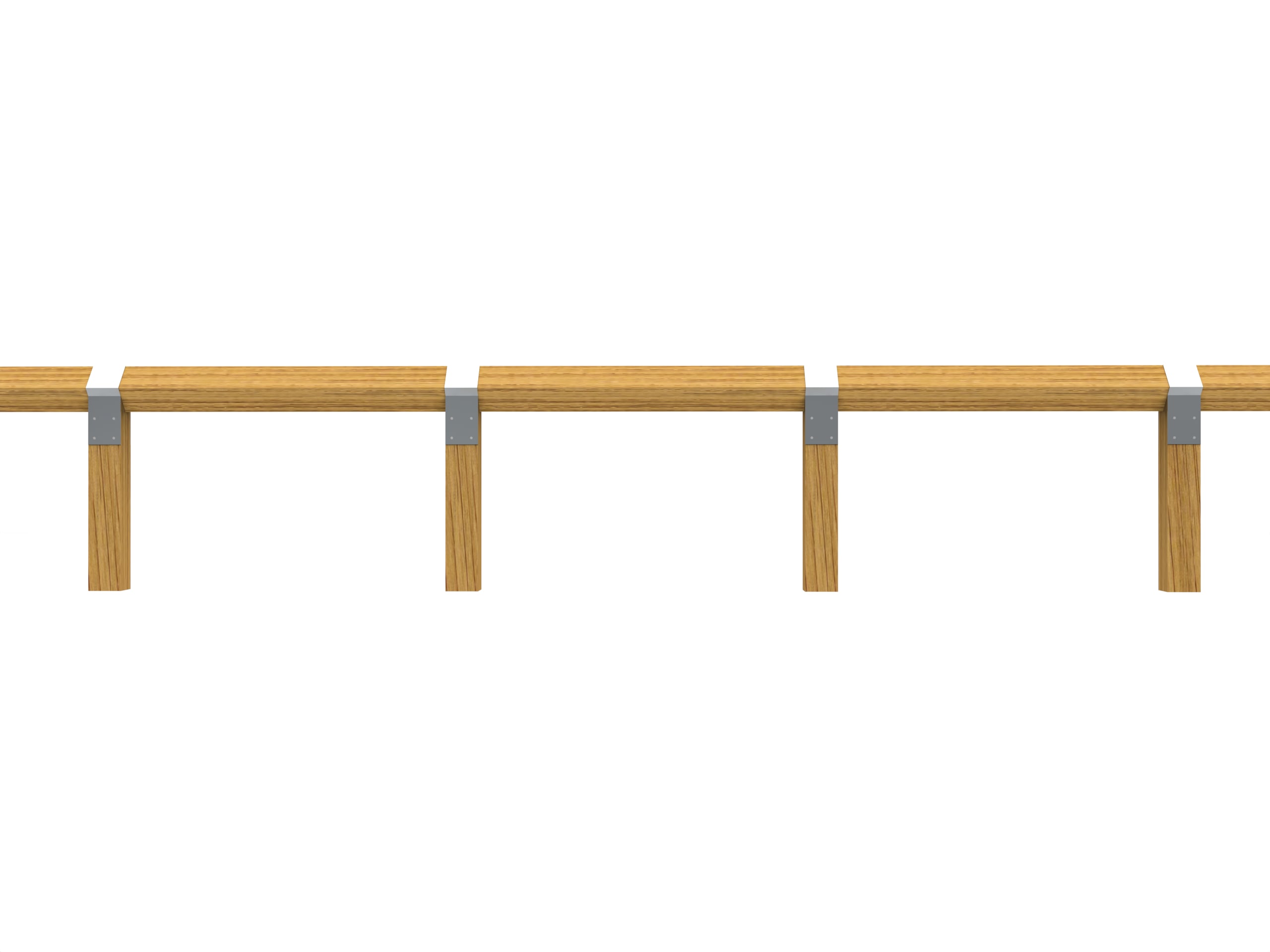 Timber Knee Rail White Background