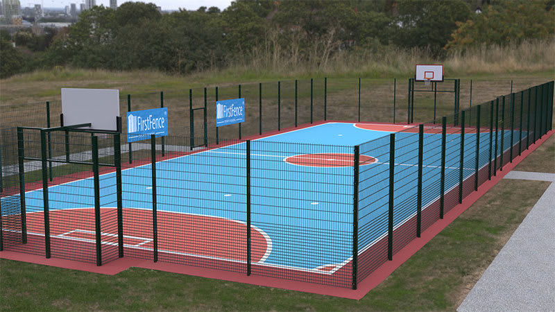 Green muga located at a school