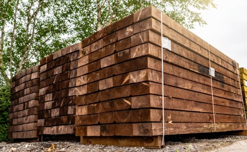 Brown Treated Railway Sleepers