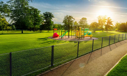 Chain link installed around playpark