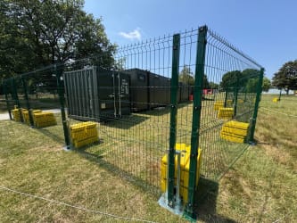 Rapidshield fencing installed around storage containers