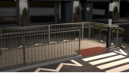 Guardrail installed around pedestrian crossing