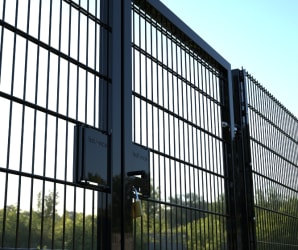 mesh gate installed in park