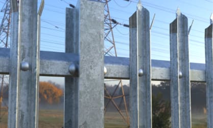 Close up of palifence palisade fencing