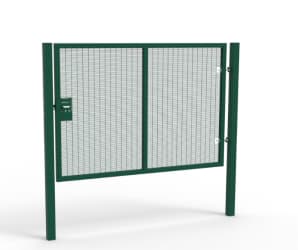 Green apollo 358 mesh double leaf gate with dig in posts