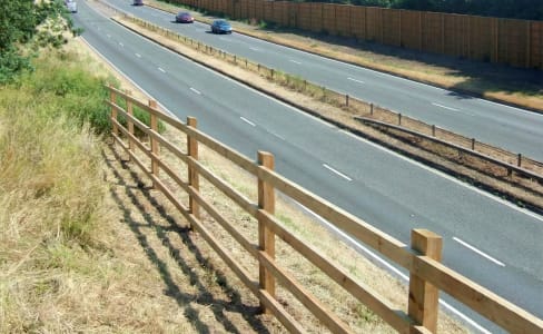Highway Post and Rail Fencing