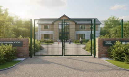 868 mesh fencing and gates installed outside a primary school