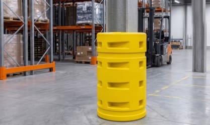 Column Protectors installed around a pillar in a warehouse