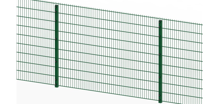 Full panel view of the green 1.2 metre high 868 twin mesh fencing 