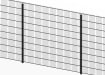 Full panel view of the black 1.2 metre high 868 twin mesh fencing 