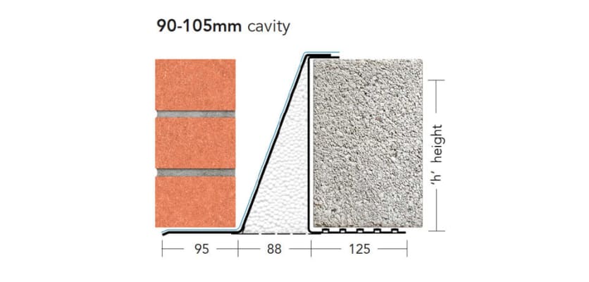 CFS/K-90 WIL - Extra Heavy Duty Load Bearing Cavity Wall Lintel - Wide Inner Leaf
