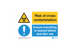 A4 Safety Sign - 'Risk of Cross Contamination'