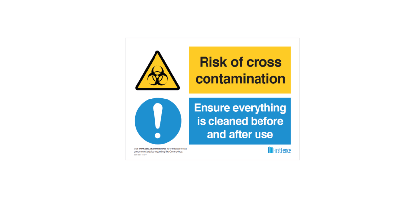 Risk of Cross Contamination-A4 Safety Sign