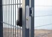 Single Sided Digital Lock installed on open Mesh Gate 