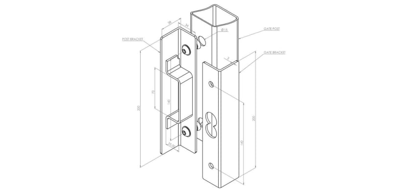 Secure Keep on Post Technical Drawing 