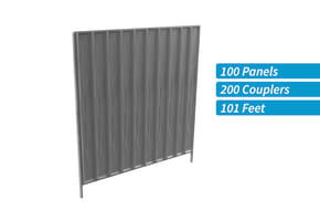 Used Hoarding 100 Panel Kit With Feet And Couplers