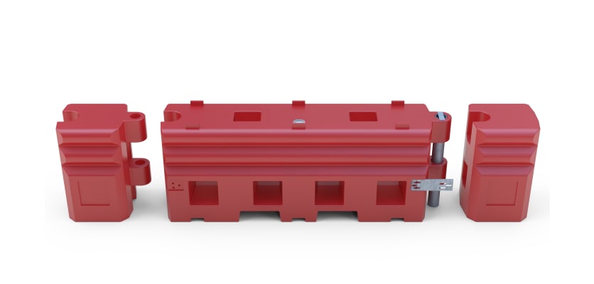 Front and end pieces of RB22 barriers