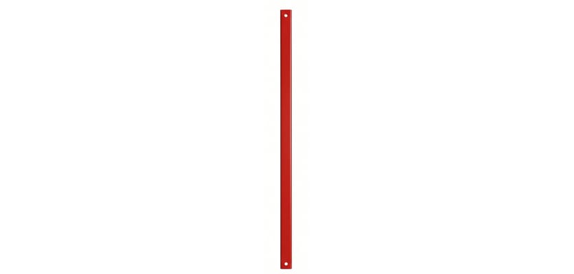 Red steel hoarding infill
