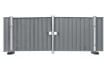 Grey steel hoarding vehicle gate