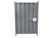 Grey steel hoarding pedestrian gate