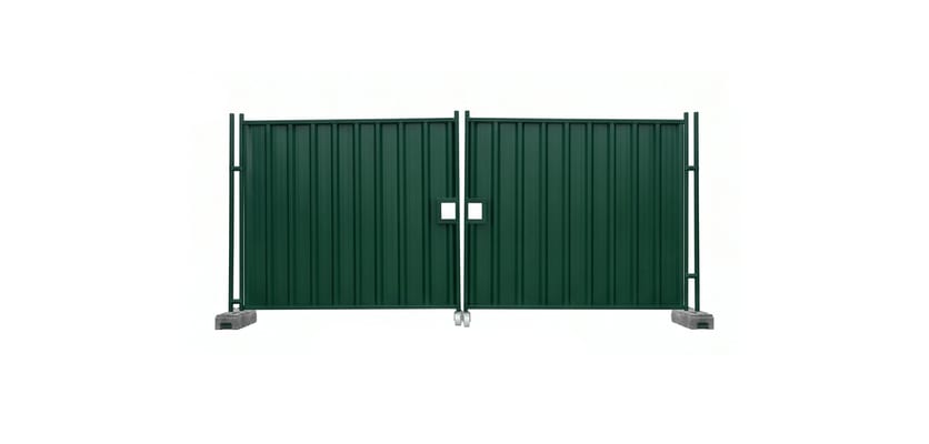 Green steel hoarding vehicle gate